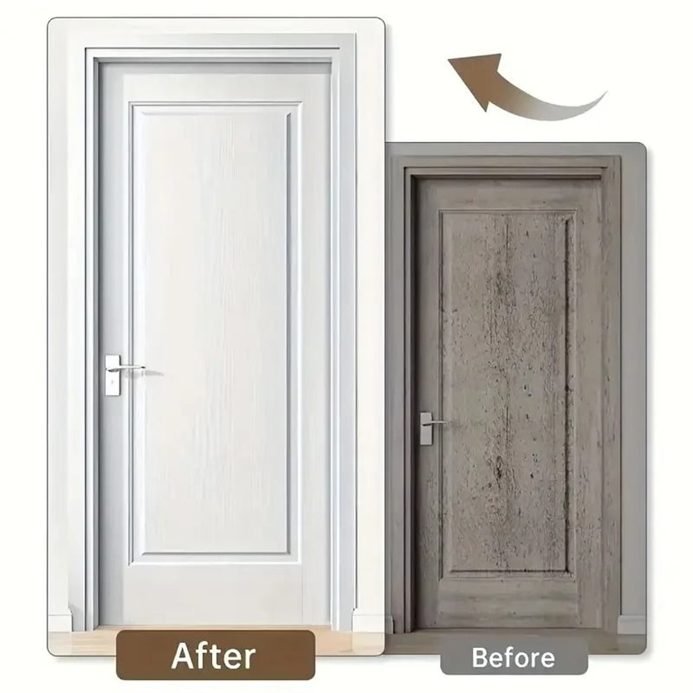 White Wood Grain PVC Door Frame Repair Sticker Trim 4