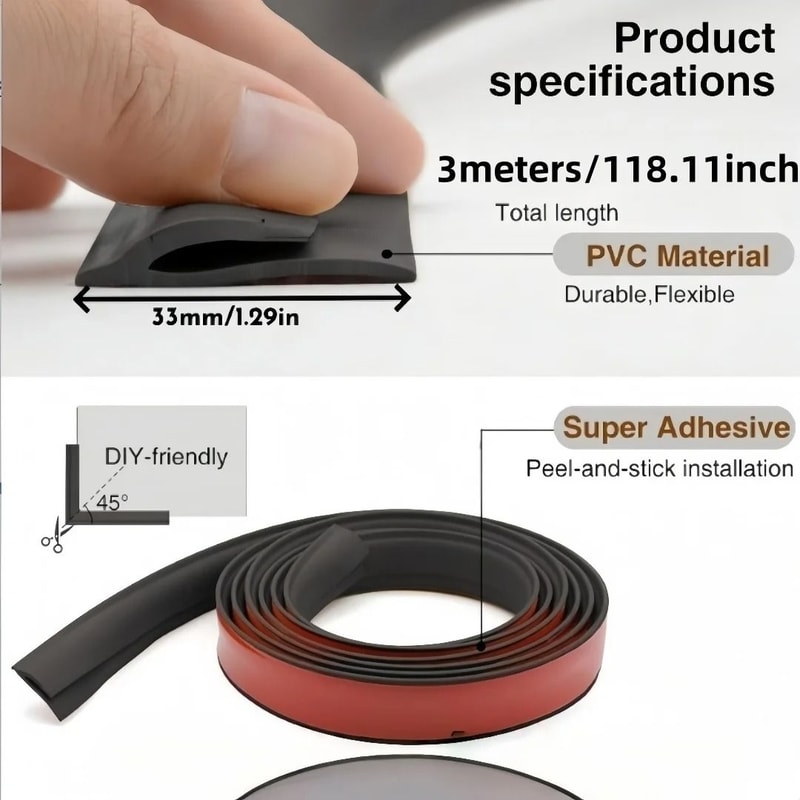 Rubber Flooring Transition Strip Carpet Edge Trim Gripper Tape 1