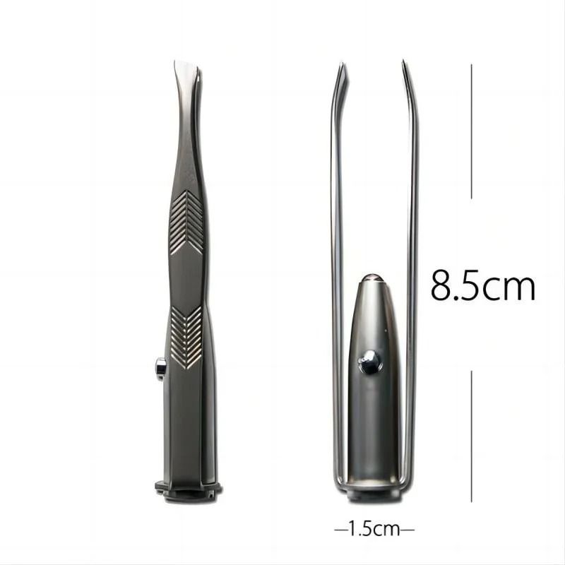 Stainless Steel Eyebrow Hair Removal Tweezer With LED Light 5