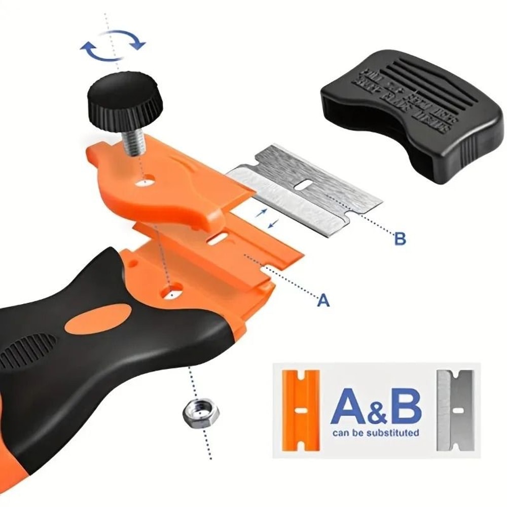 Razor Blade Scraper Tool With Replaceable Blades For Glass And Surfaces 2