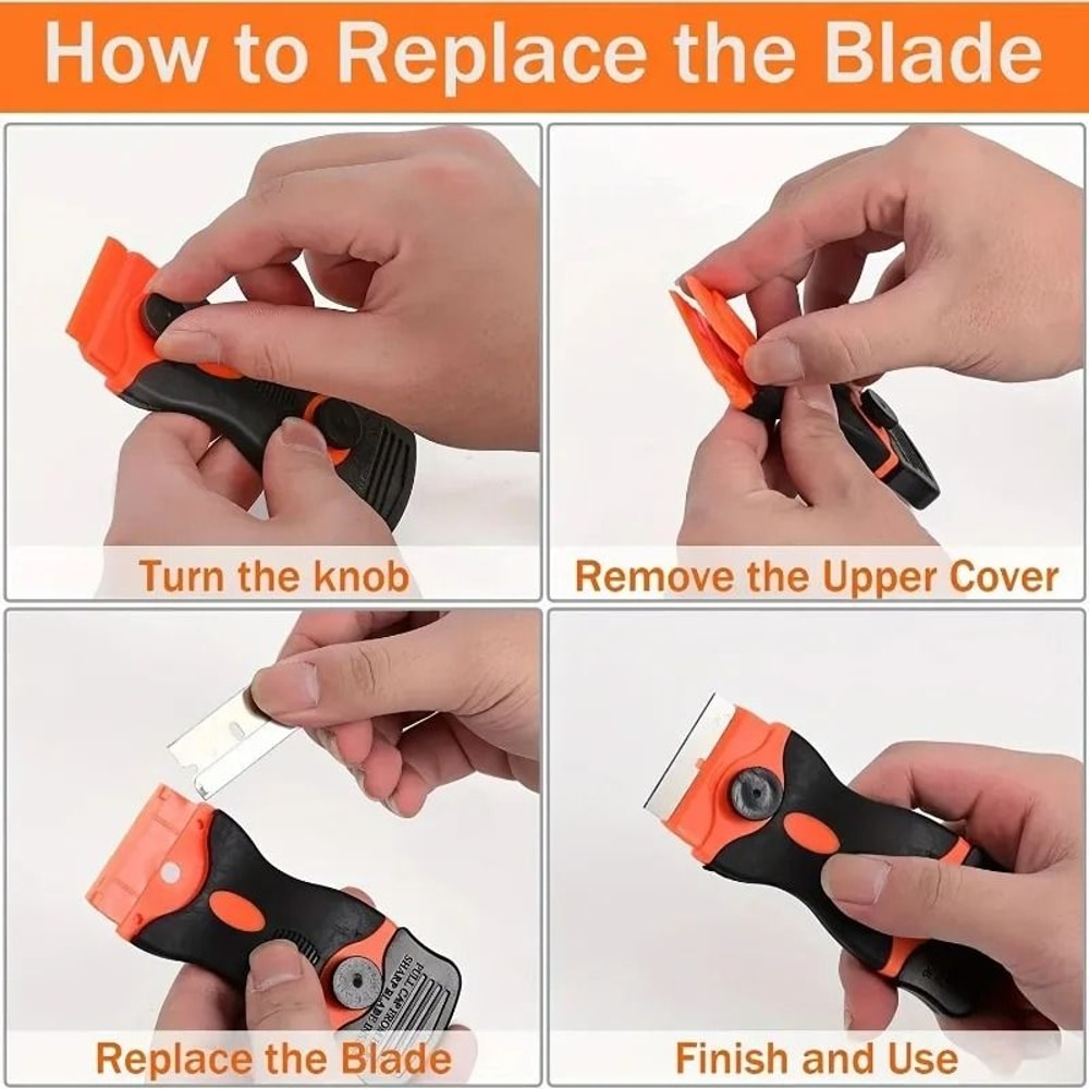 Razor Blade Scraper Tool With Replaceable Blades For Glass And Surfaces 4