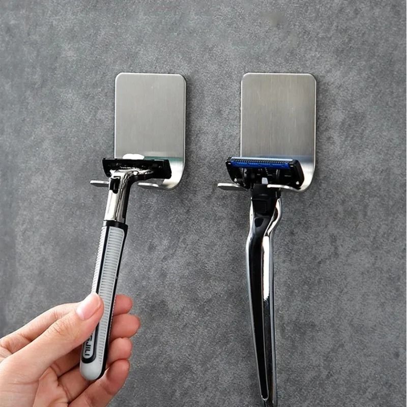 Stainless Steel Razor Holder Wall Mount Shaver Storage Hook Set 0