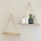 Wooden Hanging Rope Shelf Floating Wall Plant Display Tray 2