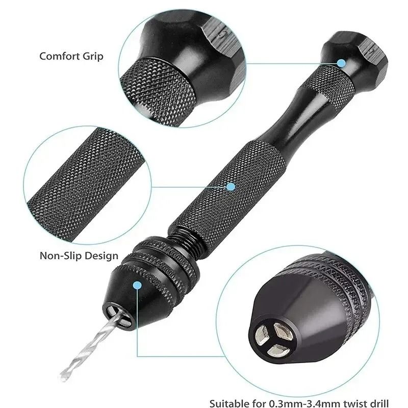 Mini Hand Twist Drill Set With Chuck For Wood And DIY Craft Drilling 2
