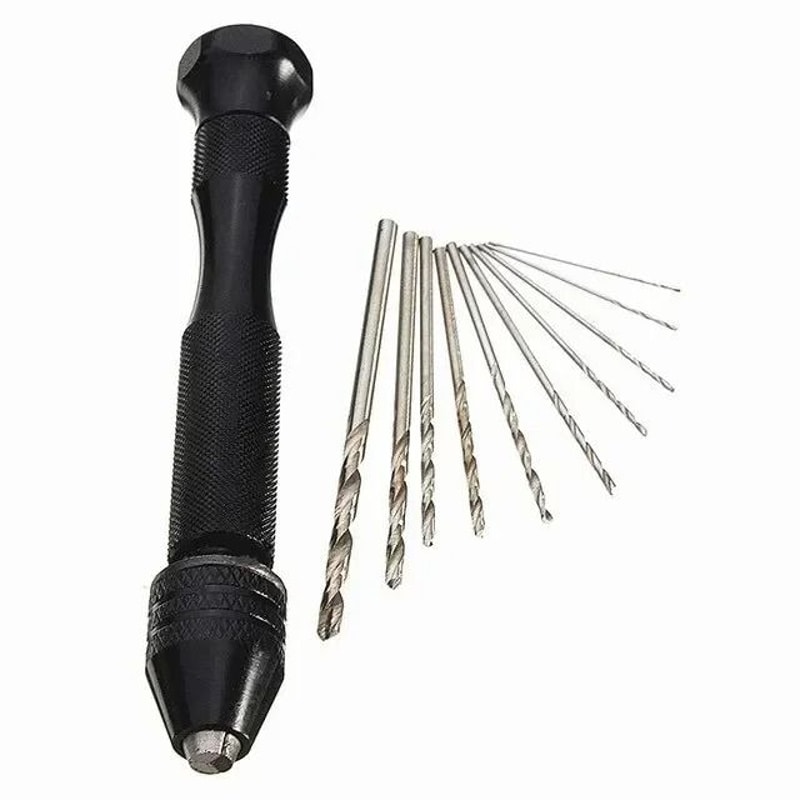 Mini Hand Twist Drill Set With Chuck For Wood And DIY Craft Drilling 6
