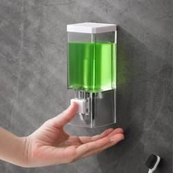 wall mounted manual soap dispenser transparent no drill bathroom dispenser