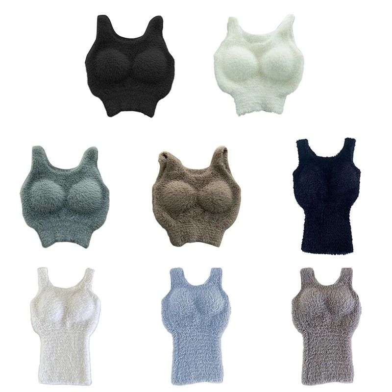 Plush Warm Fleece Camisole Bra Top For Women 5
