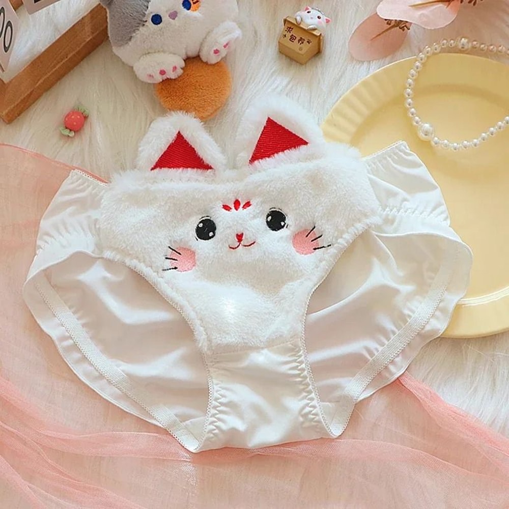 Japanese Cute Plush Winter Bra Without Underwire For Women 5