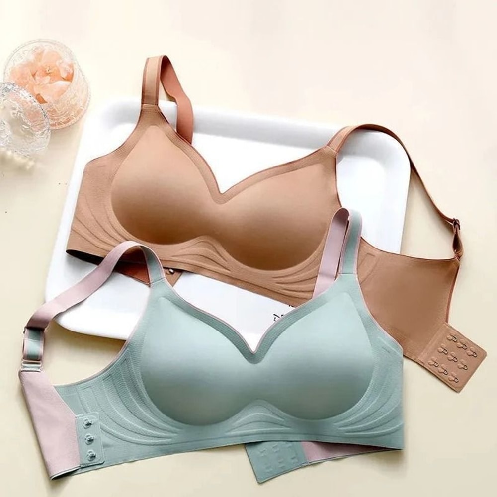 Contrast Color Gradient Seamless Push Up Bra Without Underwire For Women 5