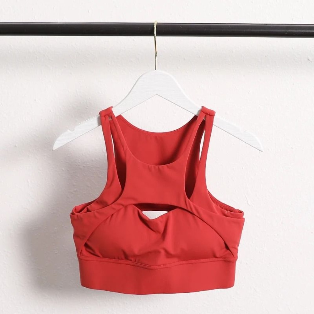 Women Compression Cross Strap Sports Bra With Removable Pads 18