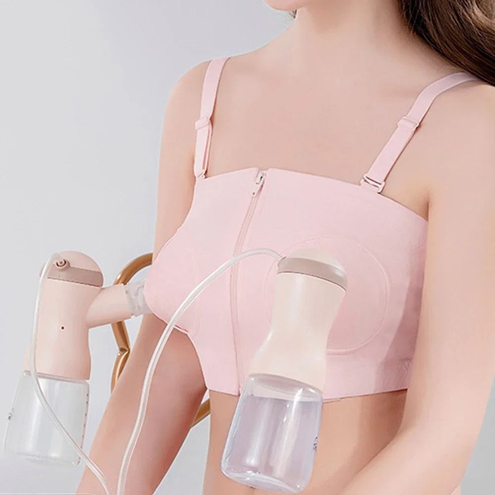 Hands Free Nursing Pump Bra With Front Zip Design 0