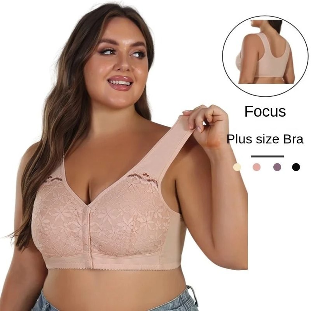 Front Buckle Soft Cotton Bra For Elderly Women No Underwire 5