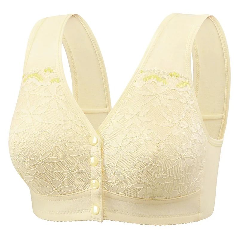 Front Buckle Soft Cotton Bra For Elderly Women No Underwire 7