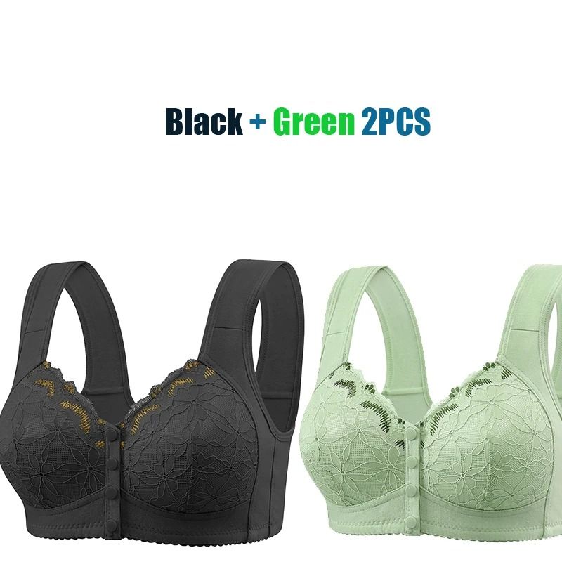 Front Buckle Soft Cotton Bra For Elderly Women No Underwire 22