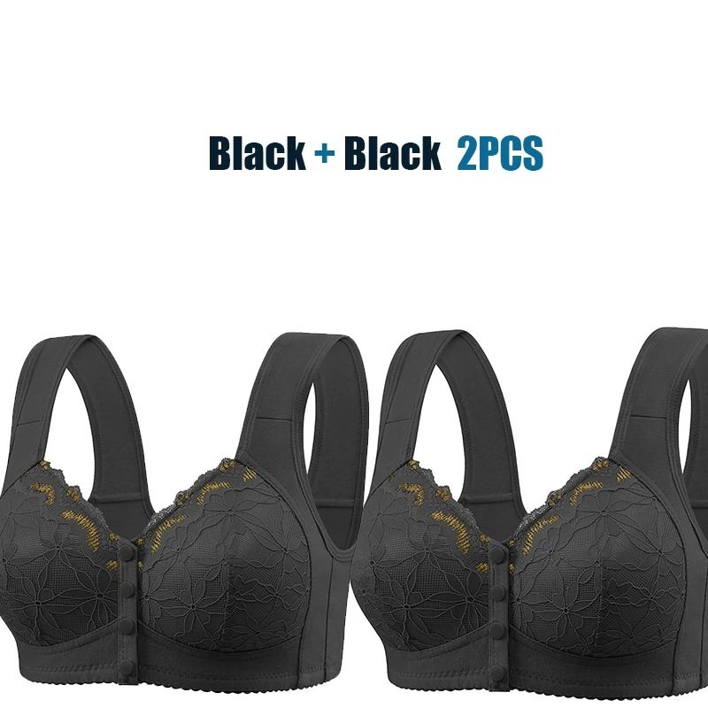 Front Buckle Soft Cotton Bra For Elderly Women No Underwire 25