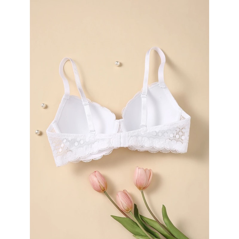 Womens Lace Push Up Bra With Underwire Breathable Comfort Fit 1