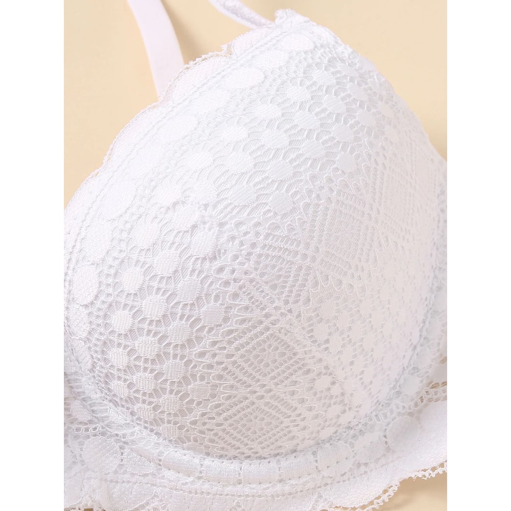 Womens Lace Push Up Bra With Underwire Breathable Comfort Fit 2