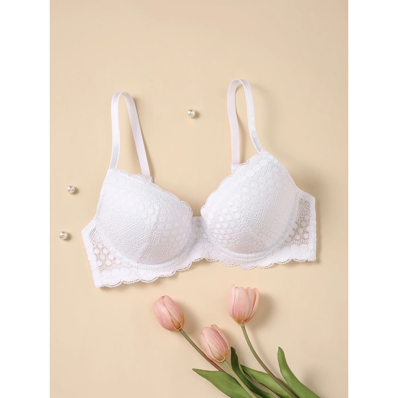 Womens Lace Push Up Bra With Underwire Breathable Comfort Fit 9