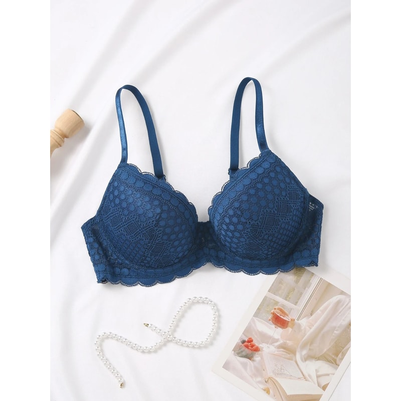 Womens Lace Push Up Bra With Underwire Breathable Comfort Fit 8