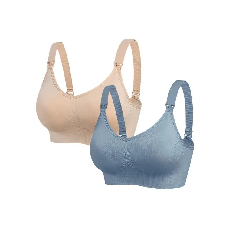 Wireless Front Open Maternity Nursing Bra Set For Comfortable Breastfeeding Support 12