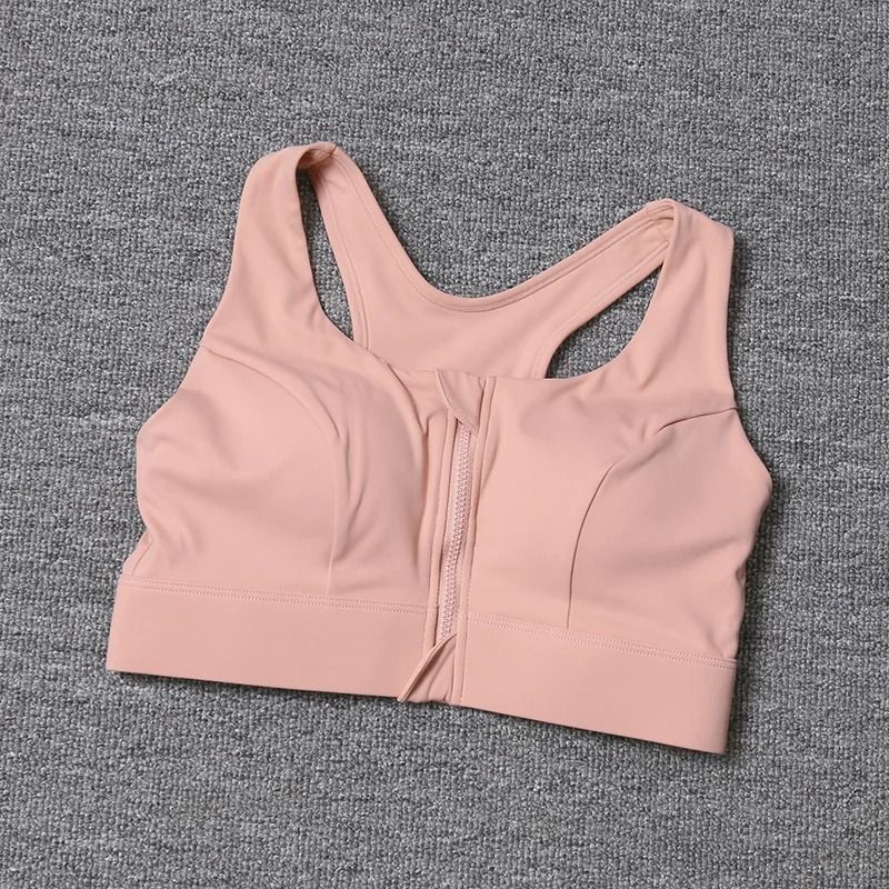 Front Zipper High Support Cross Back Sports Bra For Women 6