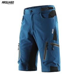 mens lightweight breathable mtb cycling shorts with quick dry fabric and reflective details for outdoor riding
