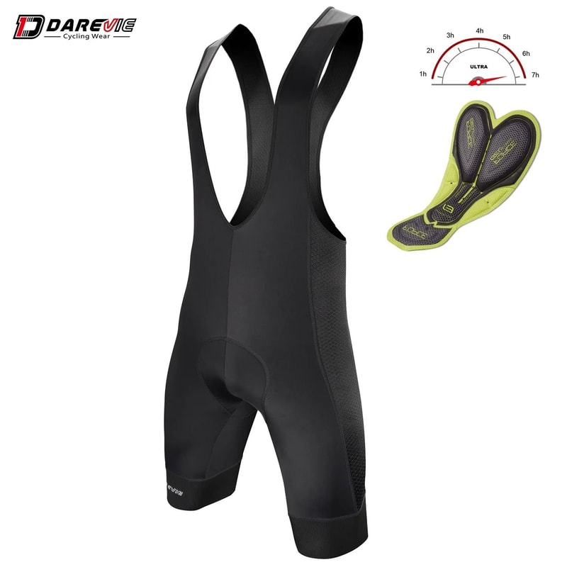 DAREVIE Men Cycling Bib Shorts With 3D Gel Pad For Long Distance Riding And Breathable Compression 0