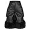 Mauroicardi Black Faux Fur Patchwork PU Leather Shorts For Men With 3D Pockets Luxury Emo Streetwea 0