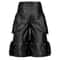 Mauroicardi Black Faux Fur Patchwork PU Leather Shorts For Men With 3D Pockets Luxury Emo Streetwea 1