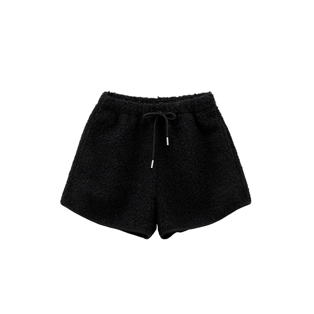 Womens Faux Lamb Fur High Waisted Winter Shorts Warm Fleece Korean Style Outerwear Hot Pants 7