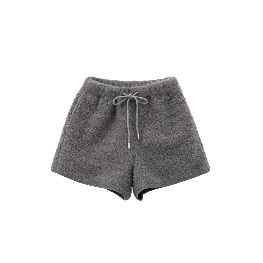 Womens Faux Lamb Fur High Waisted Winter Shorts Warm Fleece Korean Style Outerwear Hot Pants 8