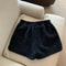 Womens Faux Mink Plush High Waist Winter Shorts Korean Style Loose Wide Leg Casual Shorts 3