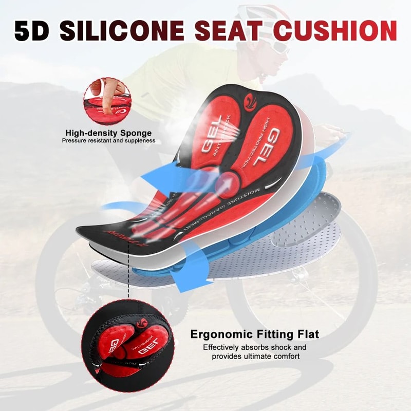 X Tiger Thermal Winter Cycling Bib Shorts Mens Fleece Padded MTB Road Bike Bib Pants With Back Pock 4