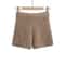 Womens Autumn Winter Faux Mink Knit Shorts Soft High Waist Elastic Homewear 10