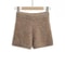 Womens Autumn Winter Faux Mink Knit Shorts Soft High Waist Elastic Homewear 10