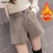 Thicker Houndstooth High Waist A Line Shorts For Women Warm Autumn Winter Korean Style 0