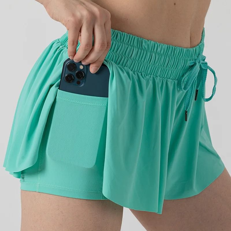 Womens Two In One Flowy Athletic Skort Shorts For Gym Yoga And Casual Wear 12