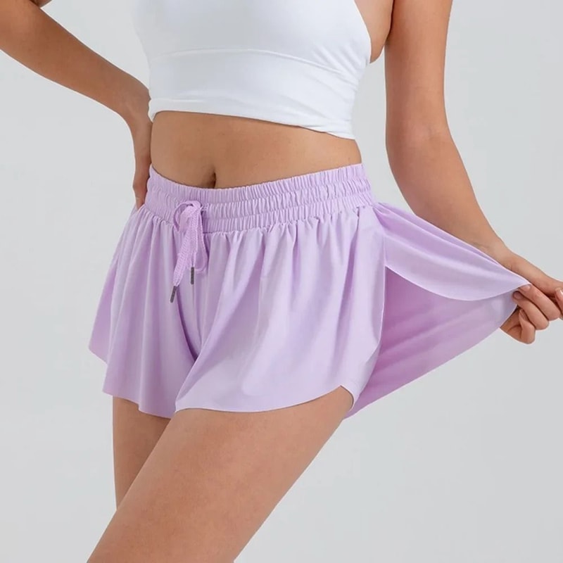 Womens Two In One Flowy Athletic Skort Shorts For Gym Yoga And Casual Wear 5