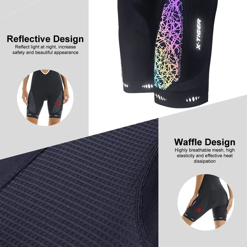 Womens Padded Cycling Bib Shorts With Pockets For Mountain And Road Biking 3