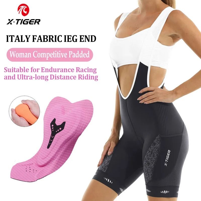 Womens Padded Cycling Bib Shorts With Pockets For Mountain And Road Biking 5
