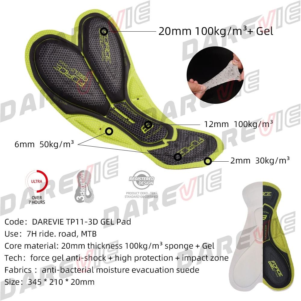 Mens Pro Level Cycling Bib Shorts With 3D Gel Pad For Road And Mountain Riding 2