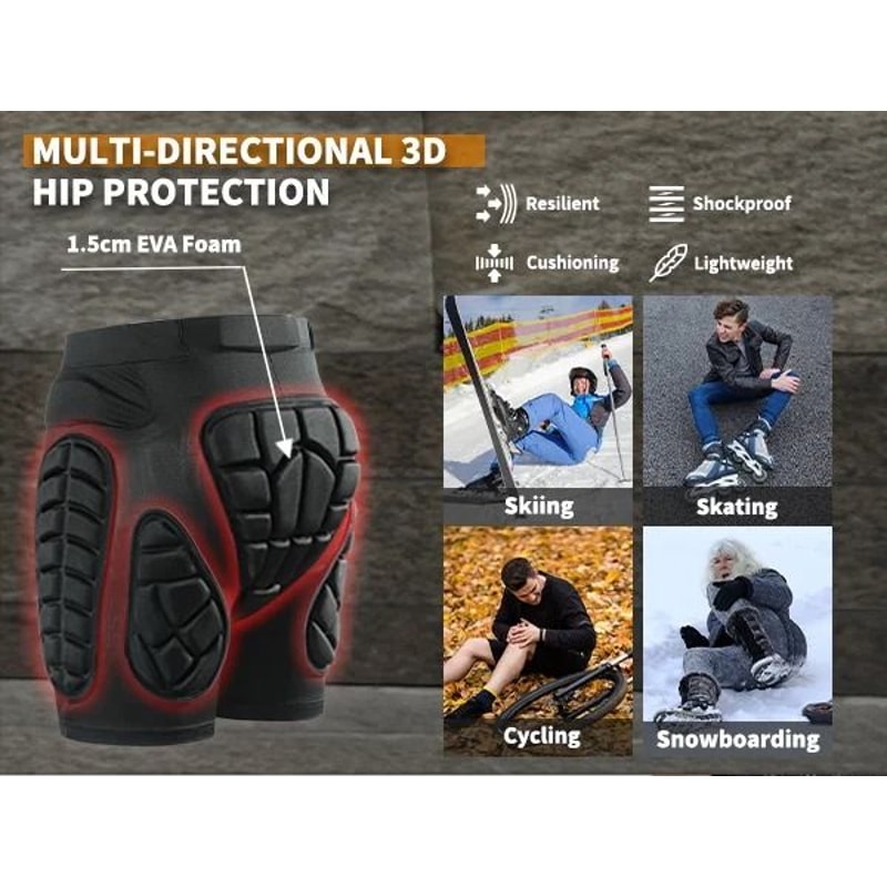 Mens Protective Motorcycle Hip Padded Shorts For MTB Motocross And Extreme Sports 4