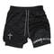 Mens Two In One Athletic Running Shorts With Phone Pocket And Towel Loop 0