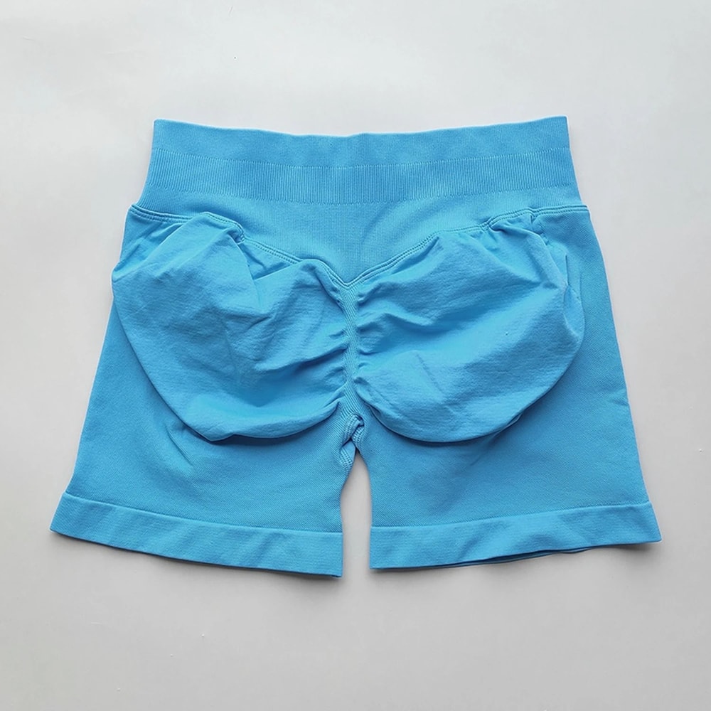 Womens Ribbed Scrunch Butt Gym Shorts With Low Waist Fit For Workout And Running 2