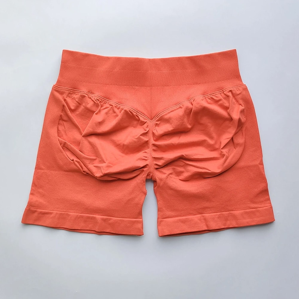 Womens Ribbed Scrunch Butt Gym Shorts With Low Waist Fit For Workout And Running 4