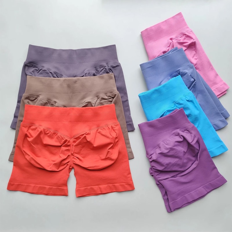 Womens Seamless Scrunch Butt Gym Shorts With Low Ribbed Waistband For Workout And Running 1