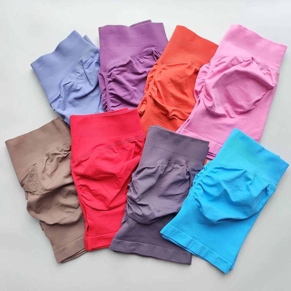 Womens Seamless Scrunch Butt Gym Shorts With Low Ribbed Waistband For Workout And Running 2