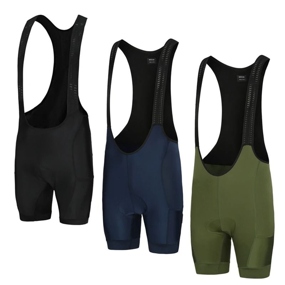 Mens Long Distance Cycling Bib Shorts With Italy Pad And Dual Pockets For Road And MTB 0