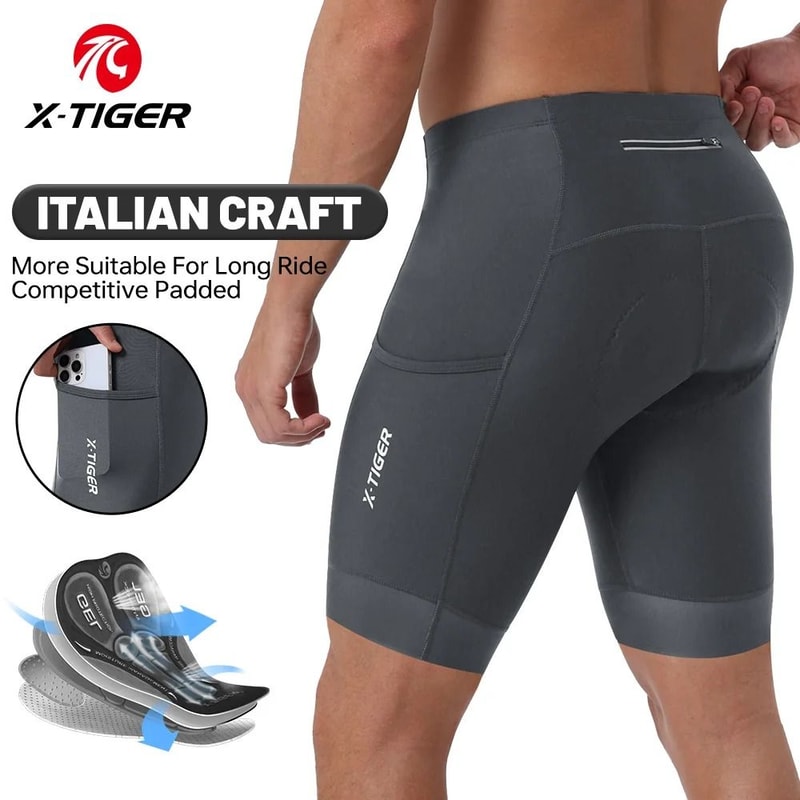 Mens Padded Cycling Underwear Shorts With 5D Gel Cushion For MTB And Road Riding 0