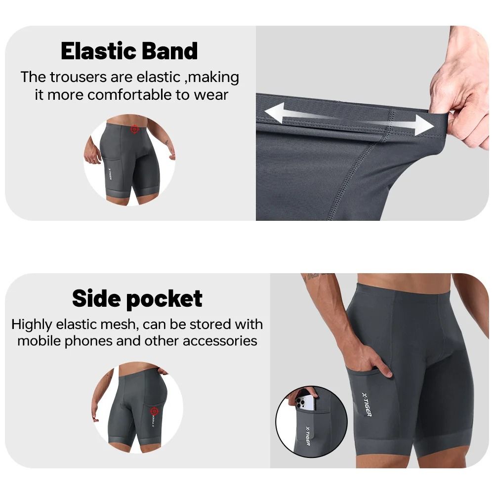 Mens Padded Cycling Underwear Shorts With 5D Gel Cushion For MTB And Road Riding 2